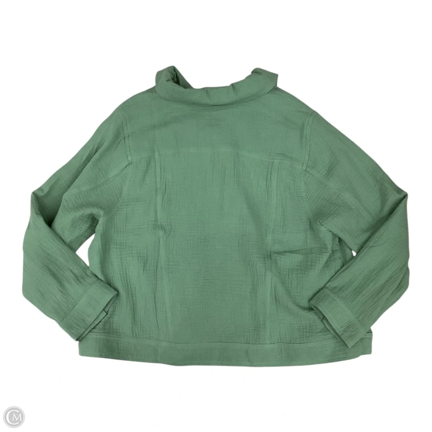Top Long Sleeve By Isaac Mizrahi Live Qvc In Green, Size: 1x
