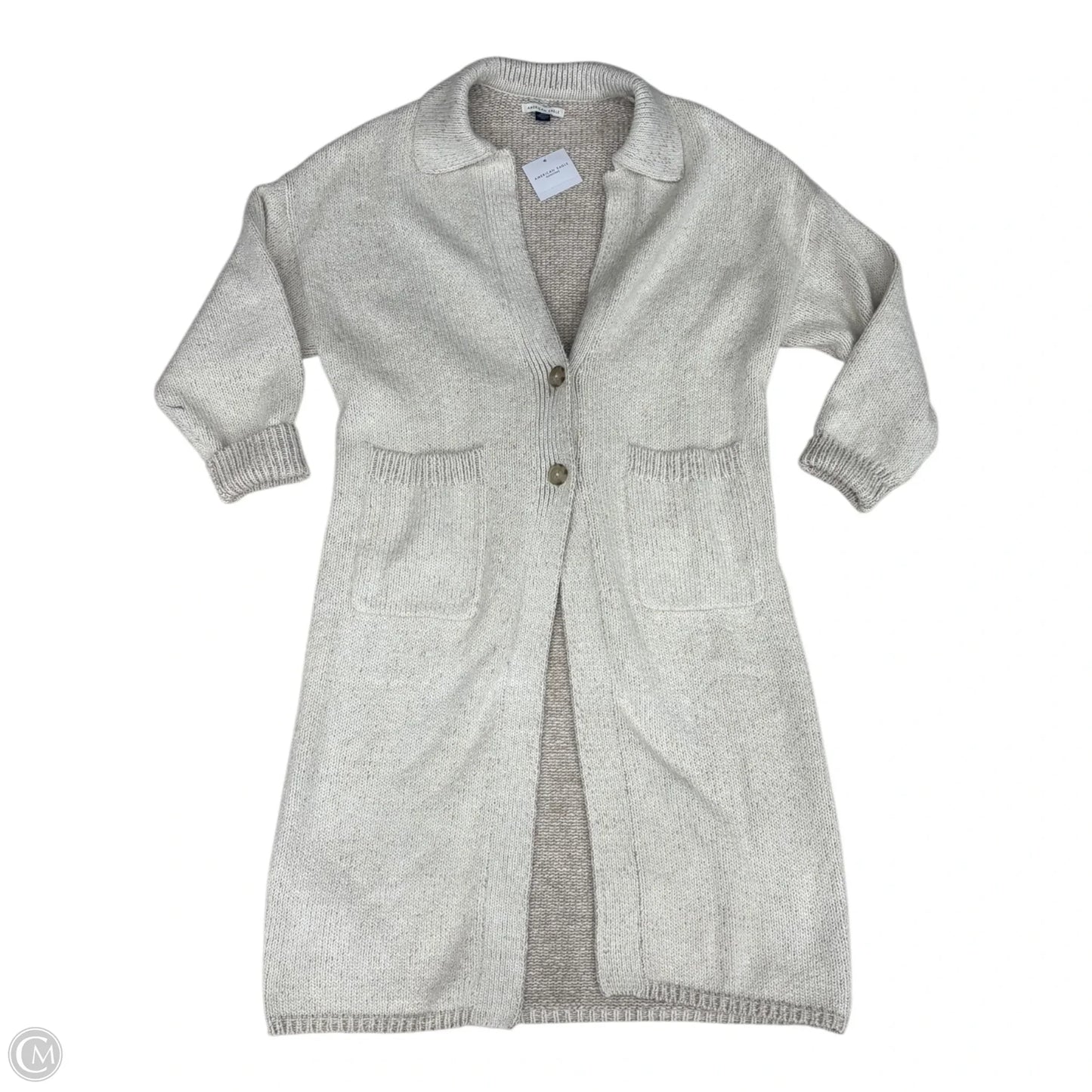 Sweater Cardigan By American Eagle In Cream, Size: S