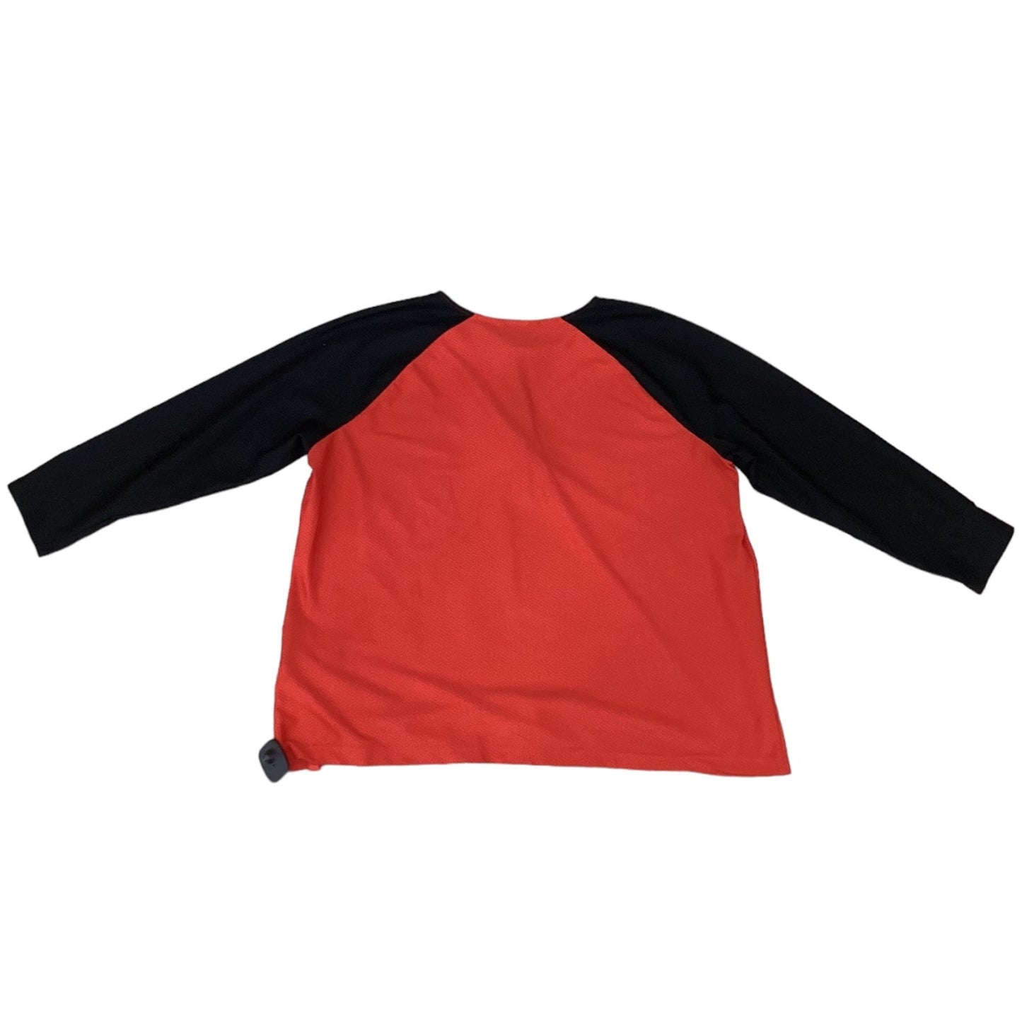 Black & Red Top Long Sleeve Designer Lauren By Ralph Lauren, Size 3x