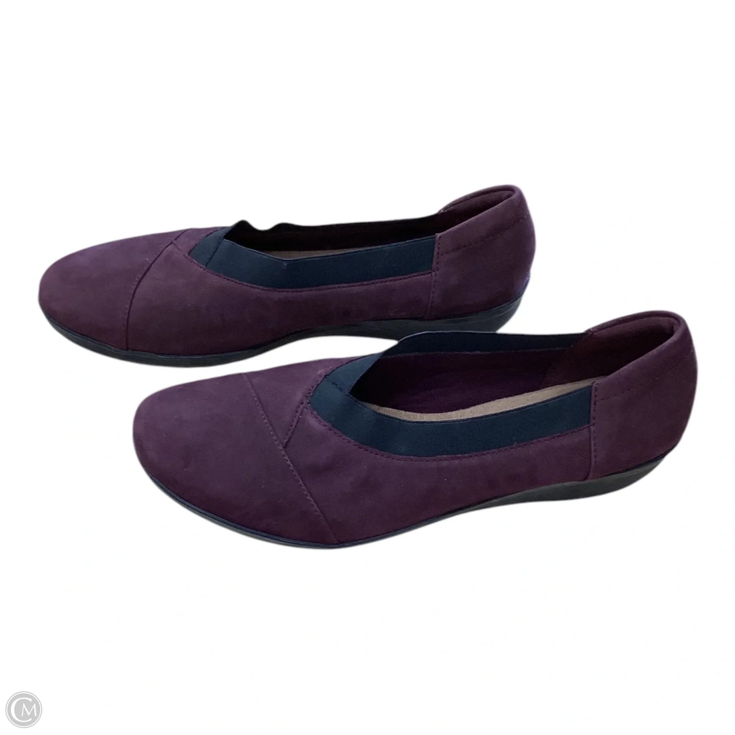 Shoes Flats By Clarks In Maroon, Size: 10