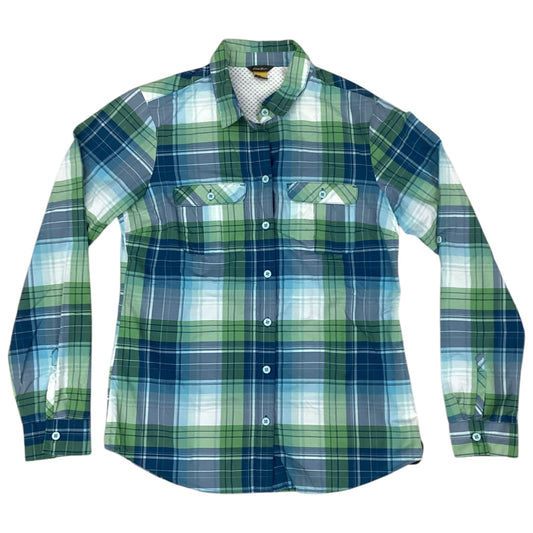 Top Long Sleeve By Eddie Bauer In Blue & Green, Size: S