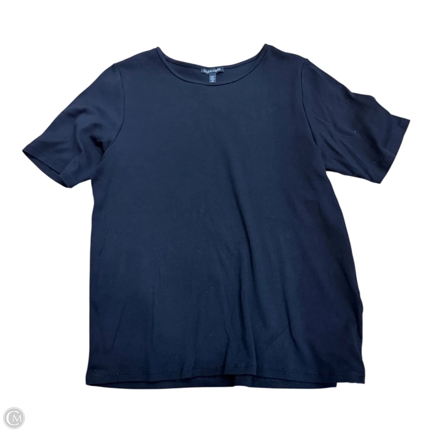Top Short Sleeve By Eileen Fisher In Black, Size: 1x
