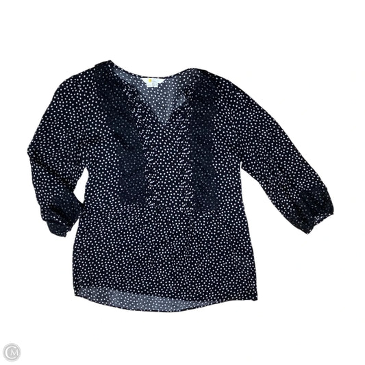 Top Long Sleeve By Boden In Black & White, Size: S