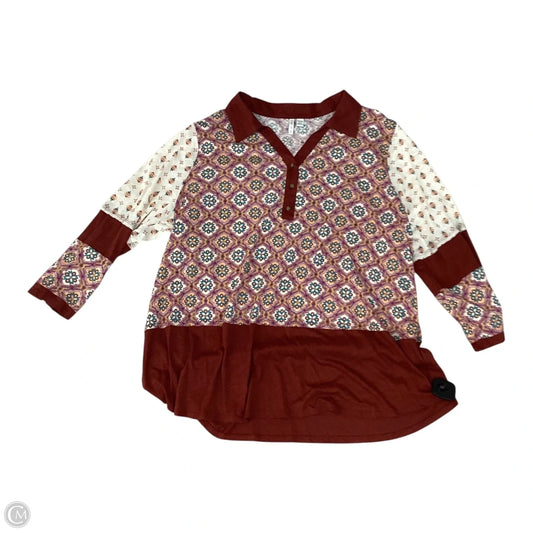 Top Long Sleeve By Cato In Red, Size: 2x