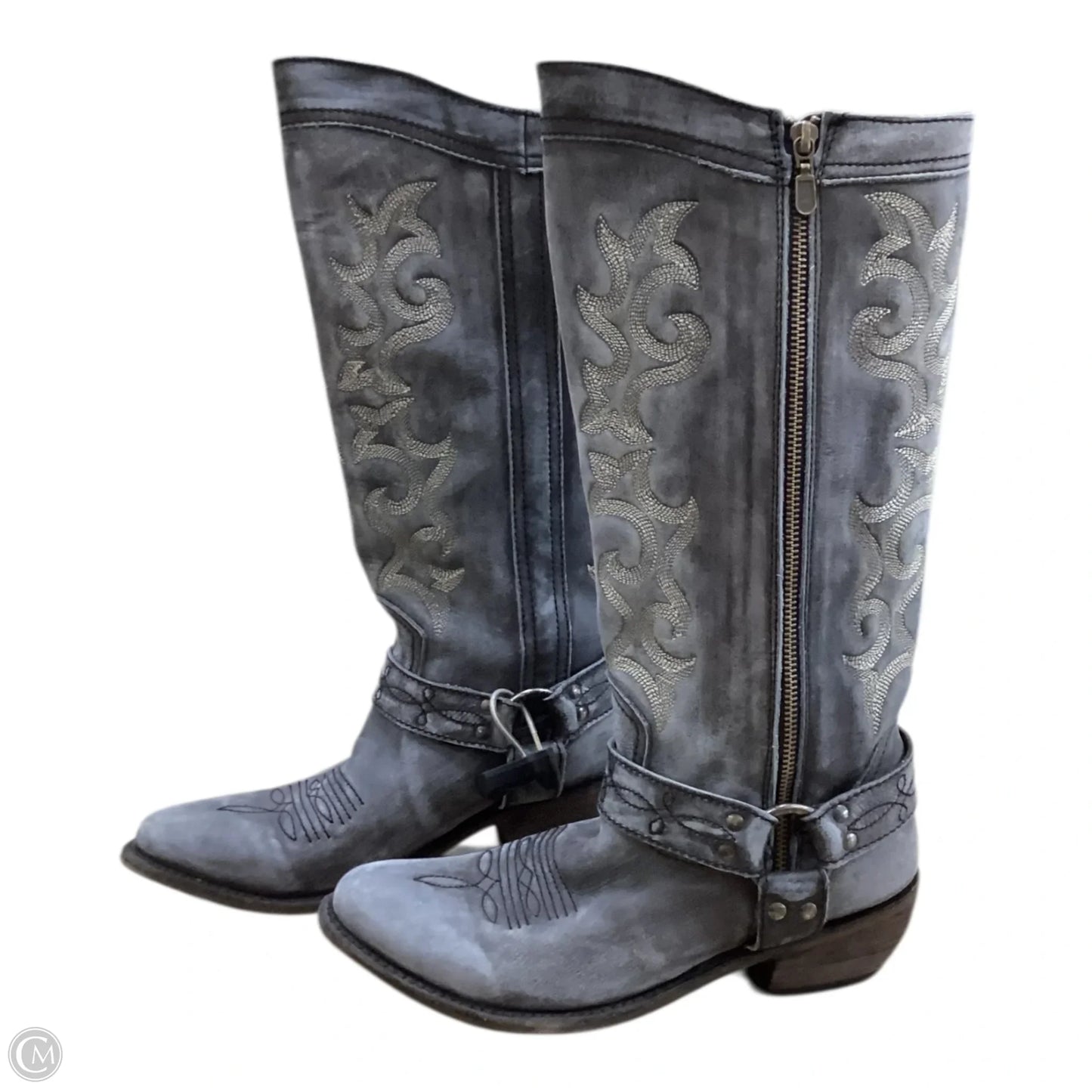 Boots Leather By Cma In Grey, Size: 9.5