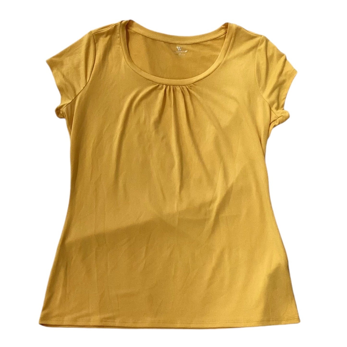 Top Short Sleeve By Worthington In Yellow, Size: M