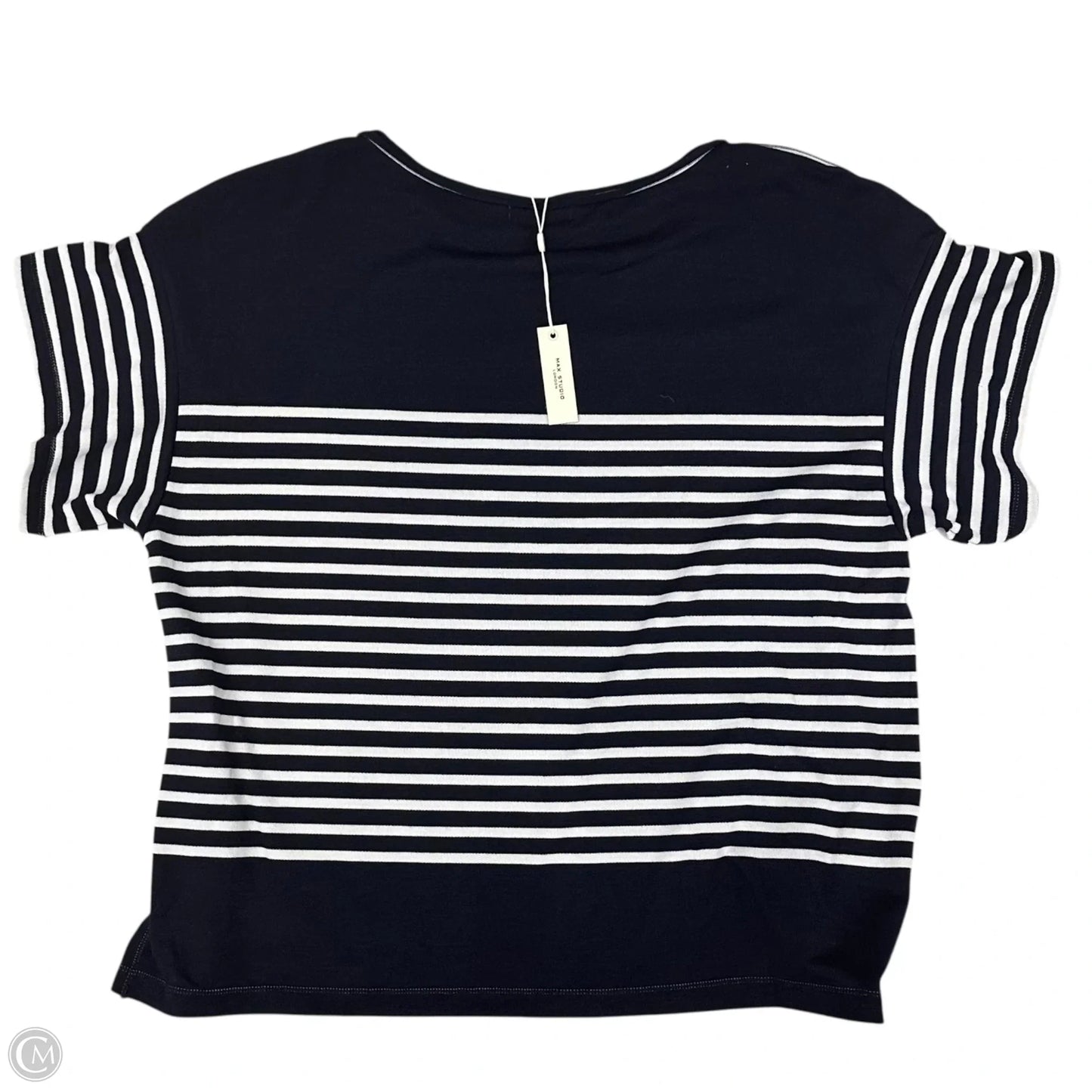 Top Short Sleeve By Max Studio In Navy, Size: L
