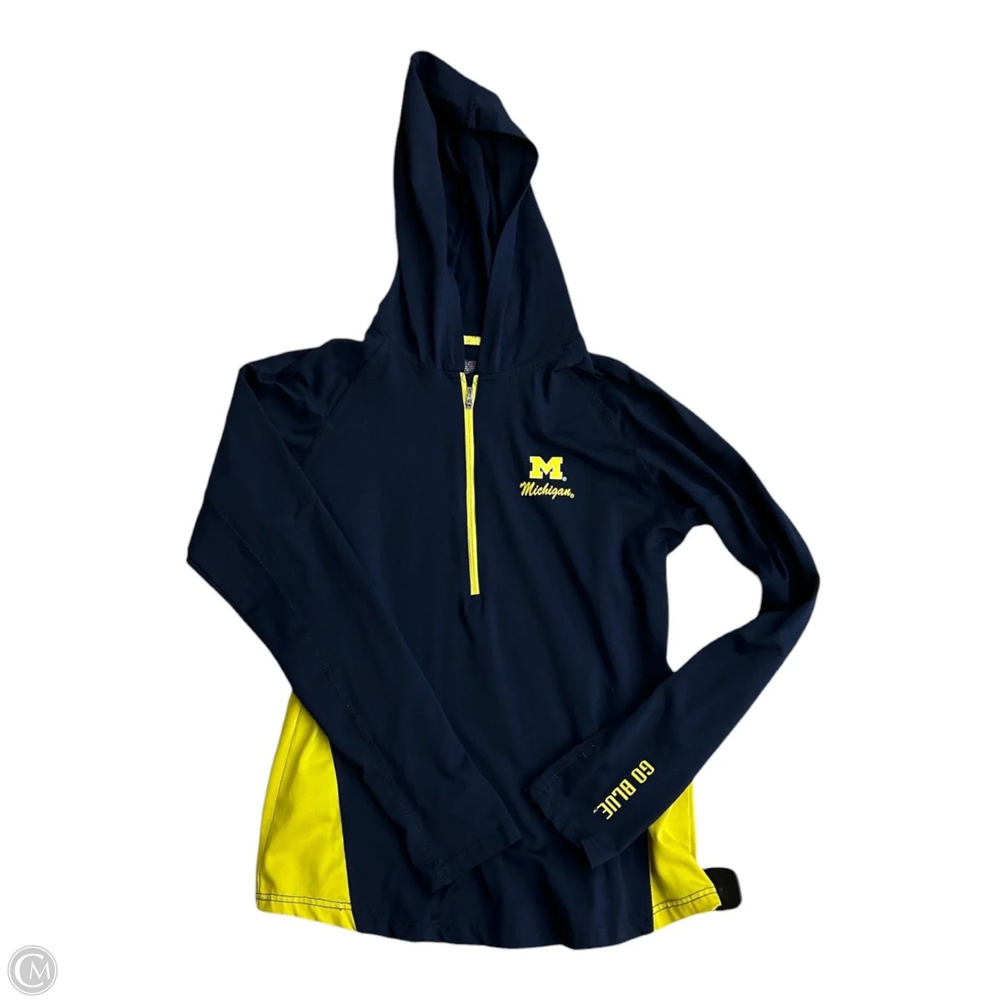 Athletic Top Long Sleeve Hoodie By Clothes Mentor In Blue & Yellow, Size: L