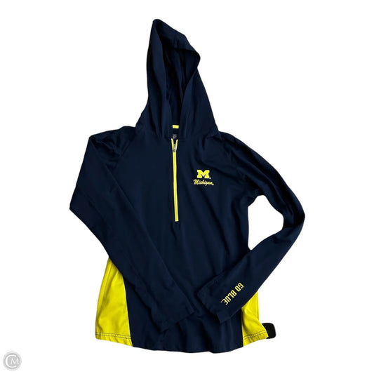 Athletic Top Long Sleeve Hoodie By Clothes Mentor In Blue & Yellow, Size: L