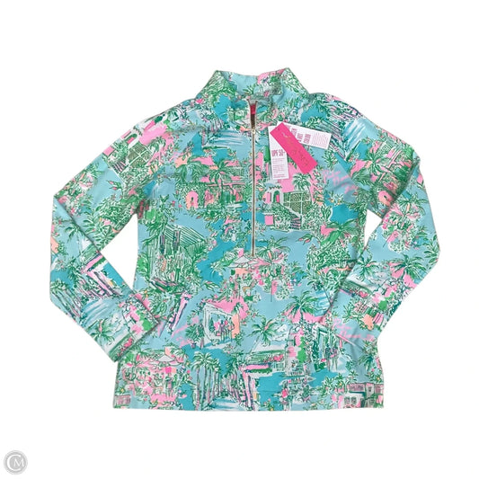Top Long Sleeve Designer By Lilly Pulitzer In Blue & Pink, Size: L