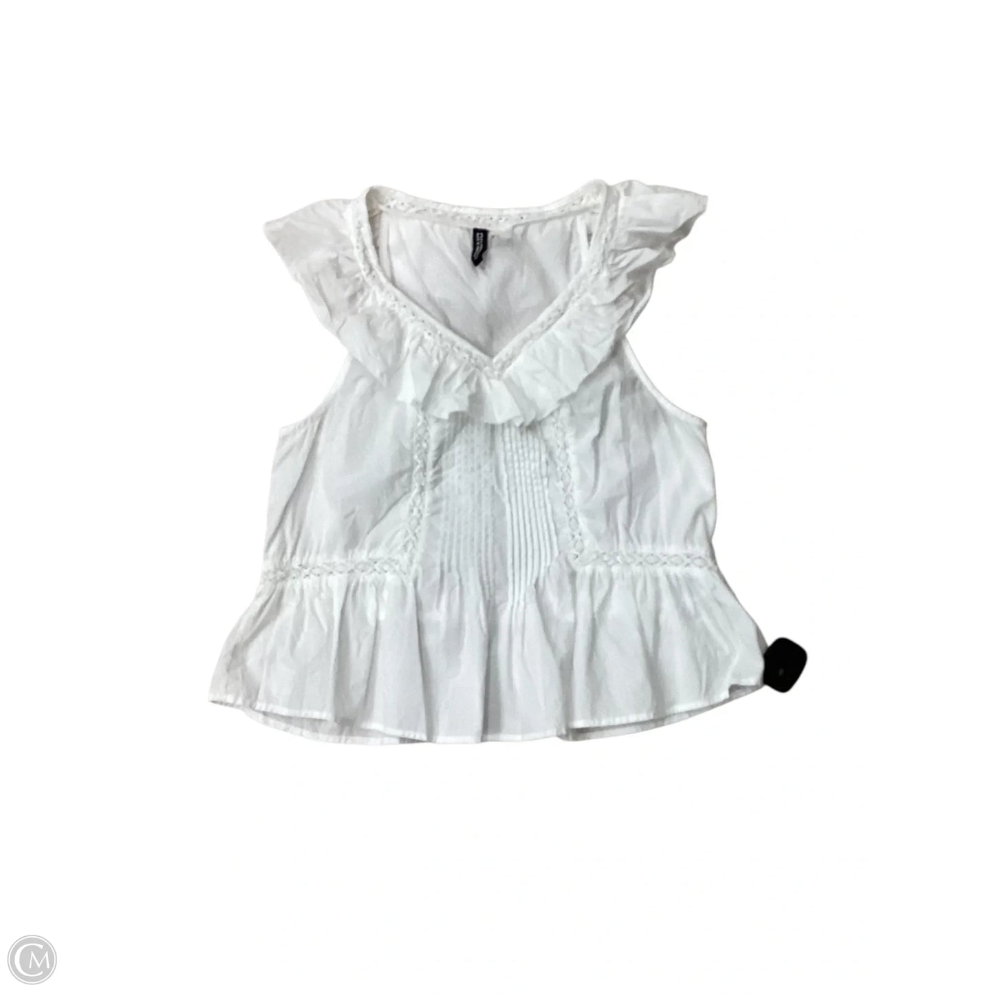 Top Sleeveless By Divided In White, Size: S