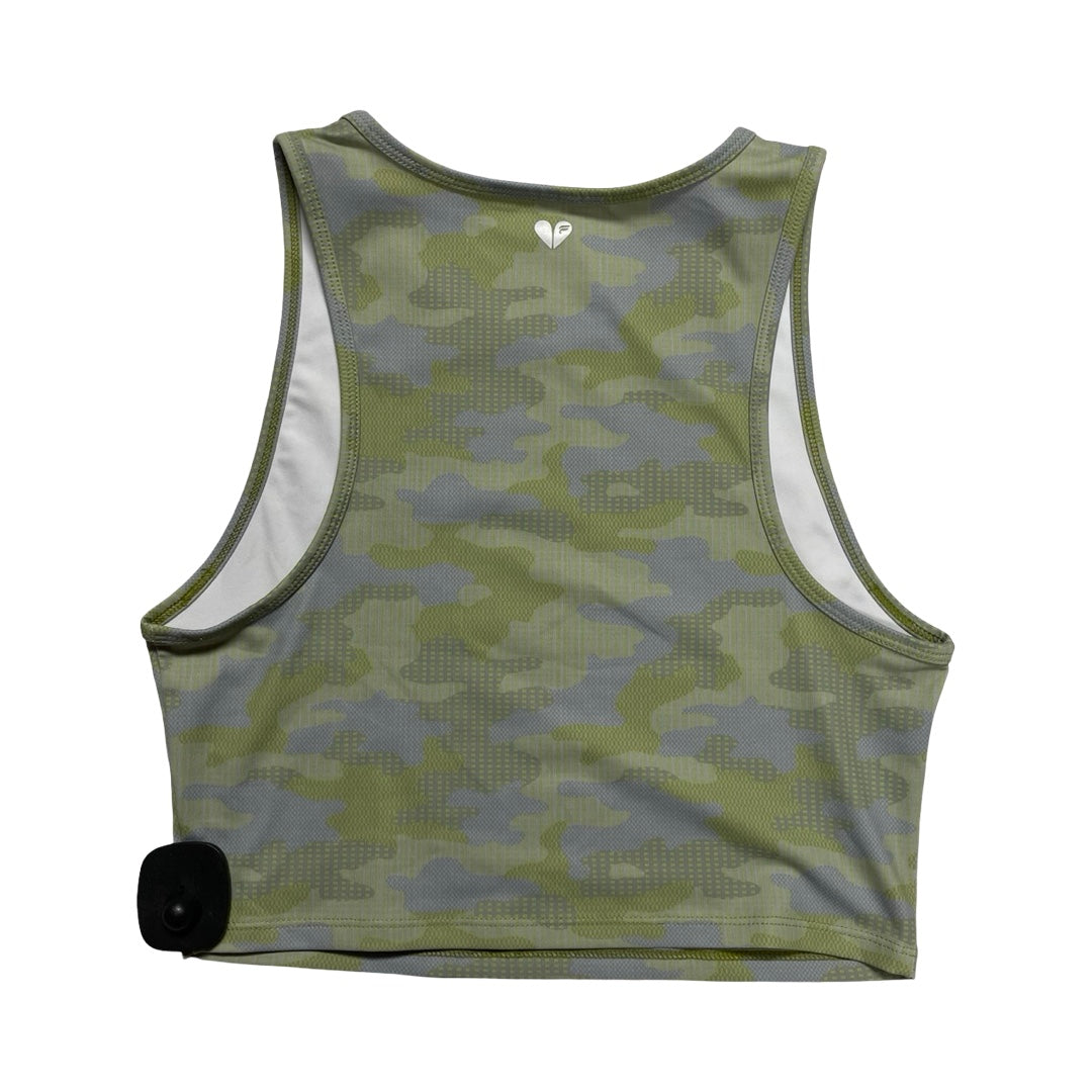 Athletic Tank Top By Fabletics In Green & Grey, Size:M