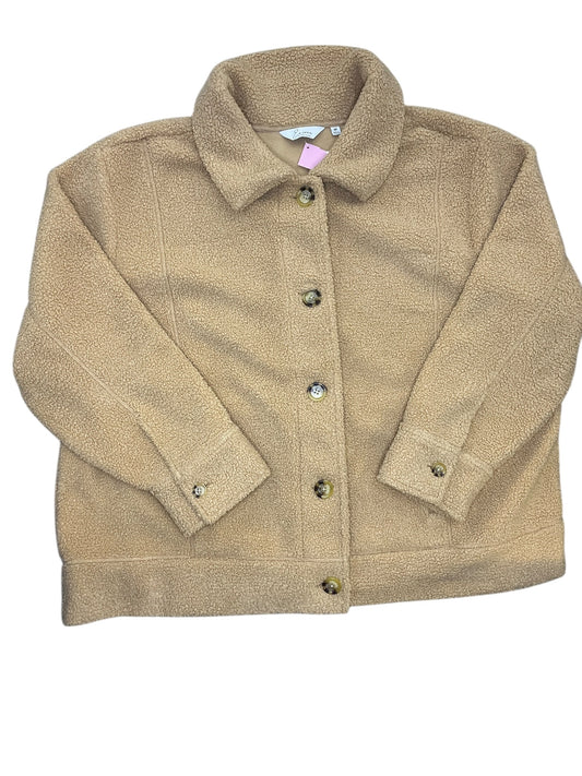 Jacket Faux Fur & Sherpa By Clothes Mentor In Tan, Size:3X