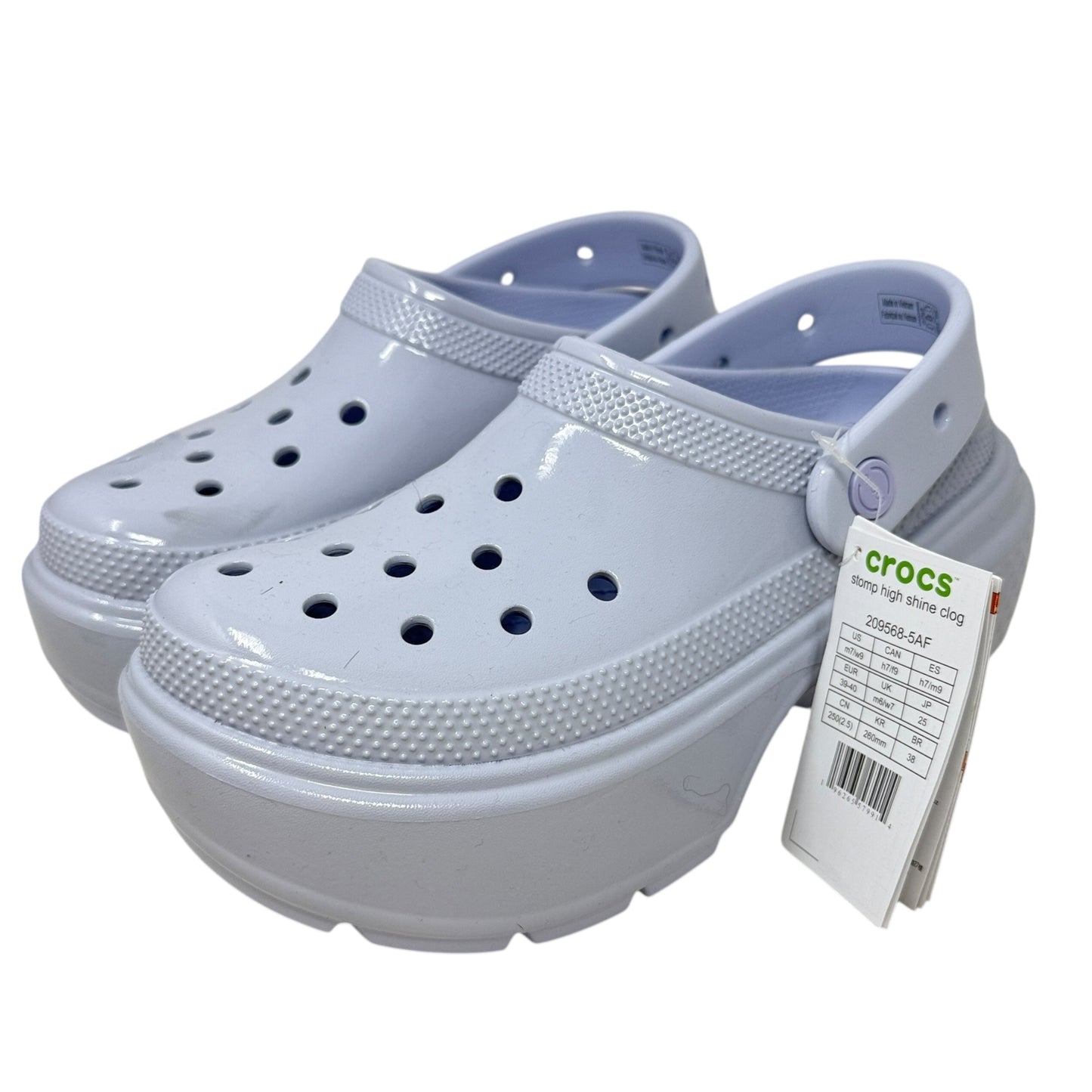 Stomp High Shine Platform Clogs By Crocs In Blue, Size: 9