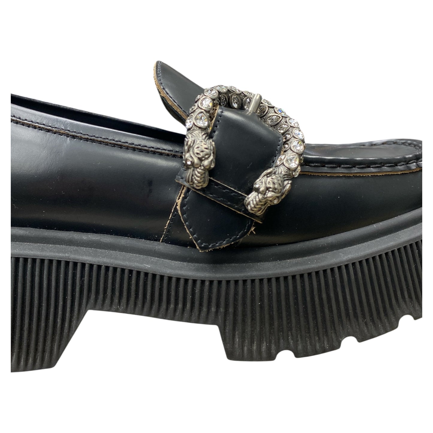 Shoes Luxury Designer By Gucci In Black, Size:6.5