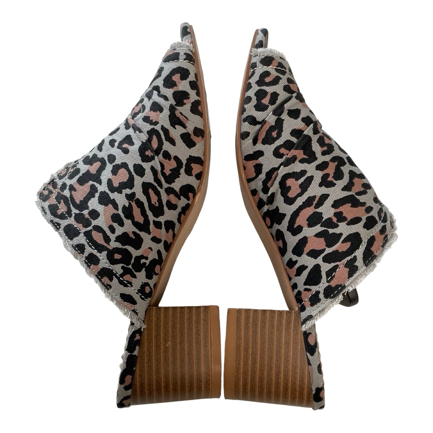 Sandals Heels Block By Cmc In Animal Print, Size:5