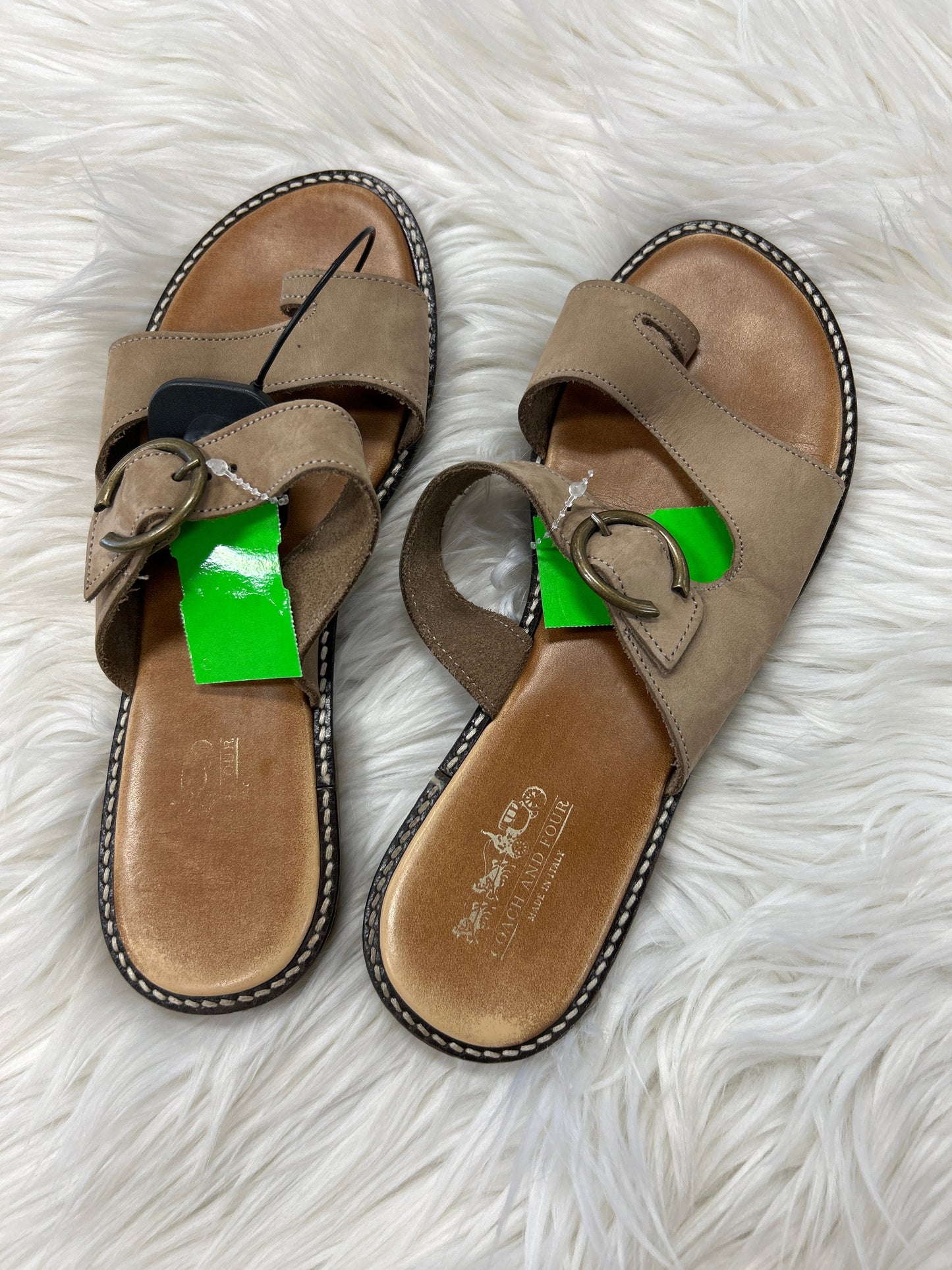 Sandals Designer By Coach In Tan, Size:8.5