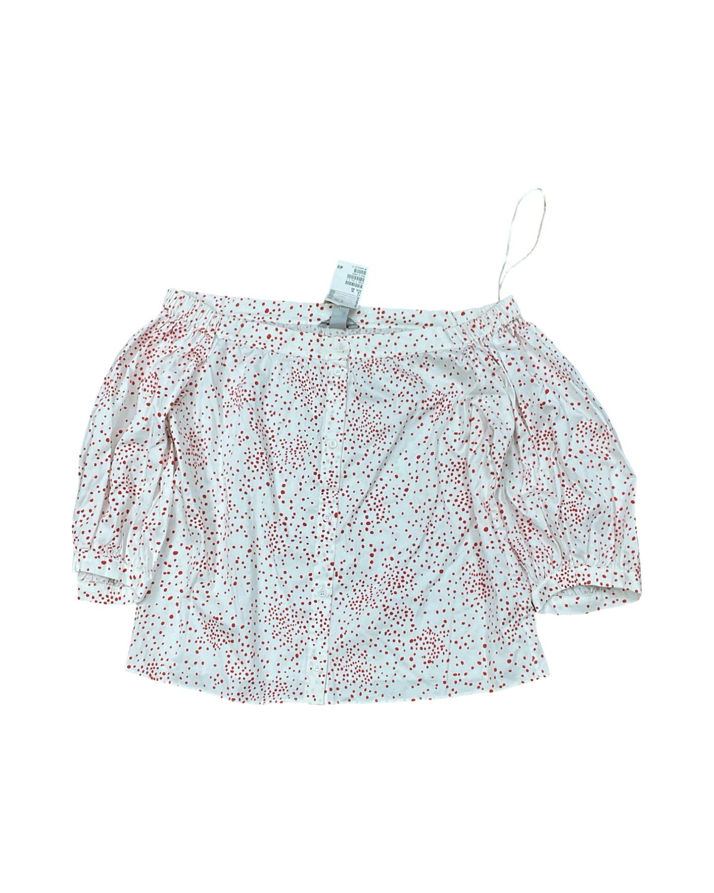 Top 3/4 Sleeve By H&M In Red & White, Size:M