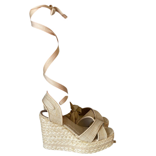 Sandals Heels Platform By Sam Edelman In Tan, Size:8