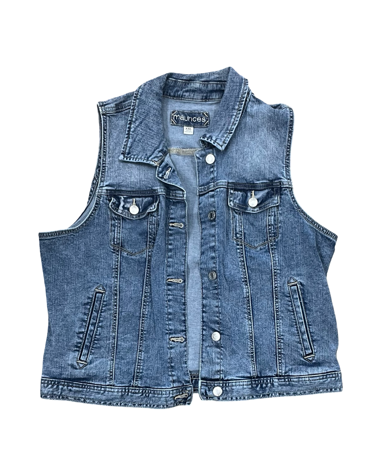 Vest Other By Maurices In Blue Denim, Size:Xxl