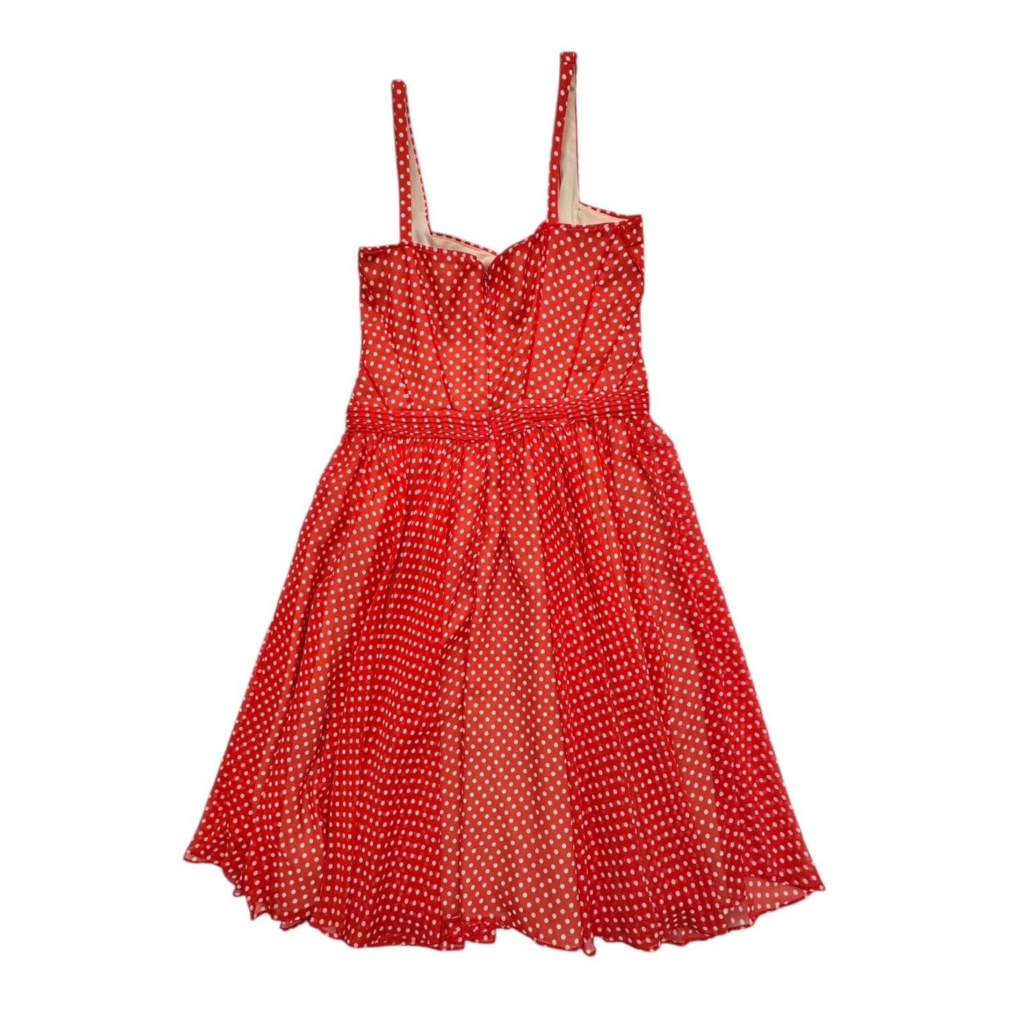 Dress Designer By Zac Posen In Red Polkadot Pattern, Size: M (10)