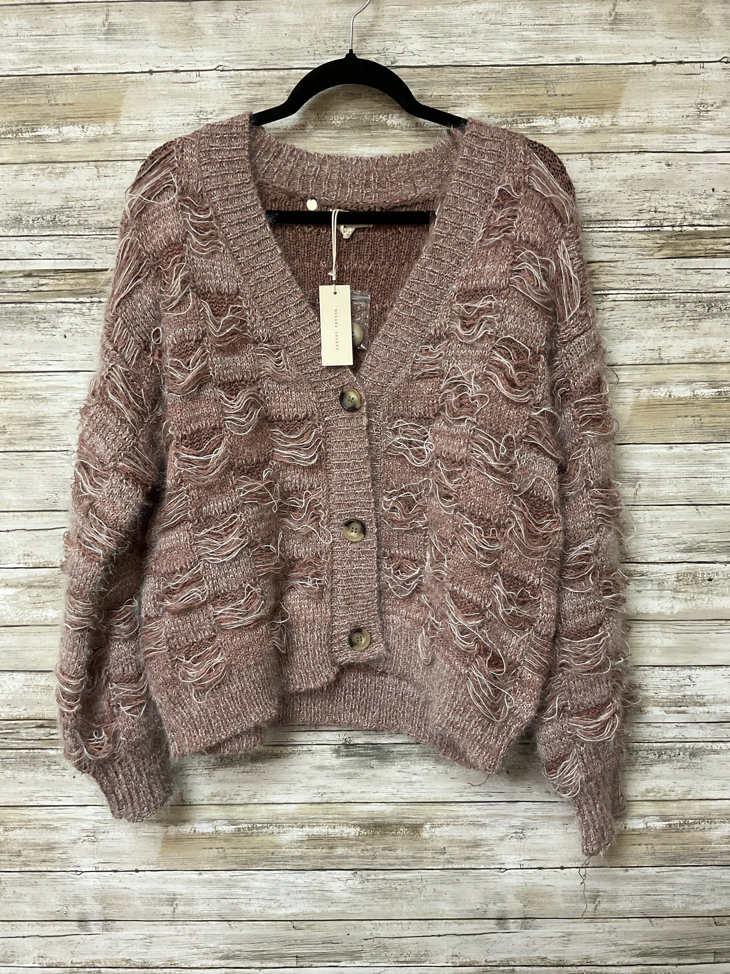 Sweater Cardigan By Cmc In Pink, Size:L