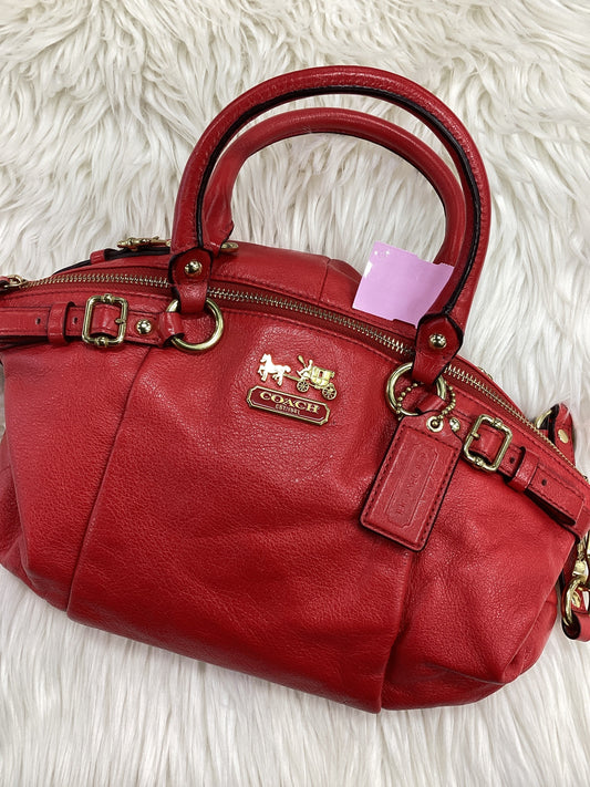 Handbag Designer By Coach In Red, Size:Medium