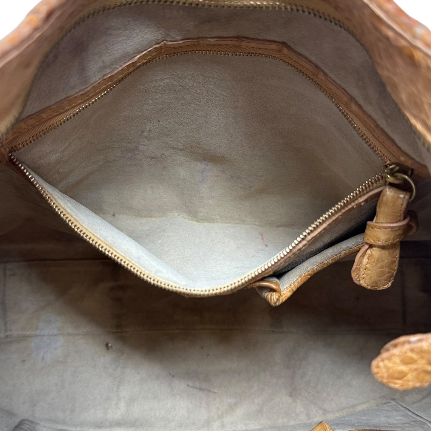 Crocodile Chain Link Hobo Handbag Designer By Nancy Gonzalez, Size: Medium