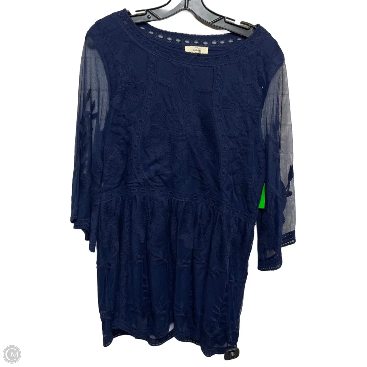 Tunic Long Sleeve By Entro In Navy, Size: M