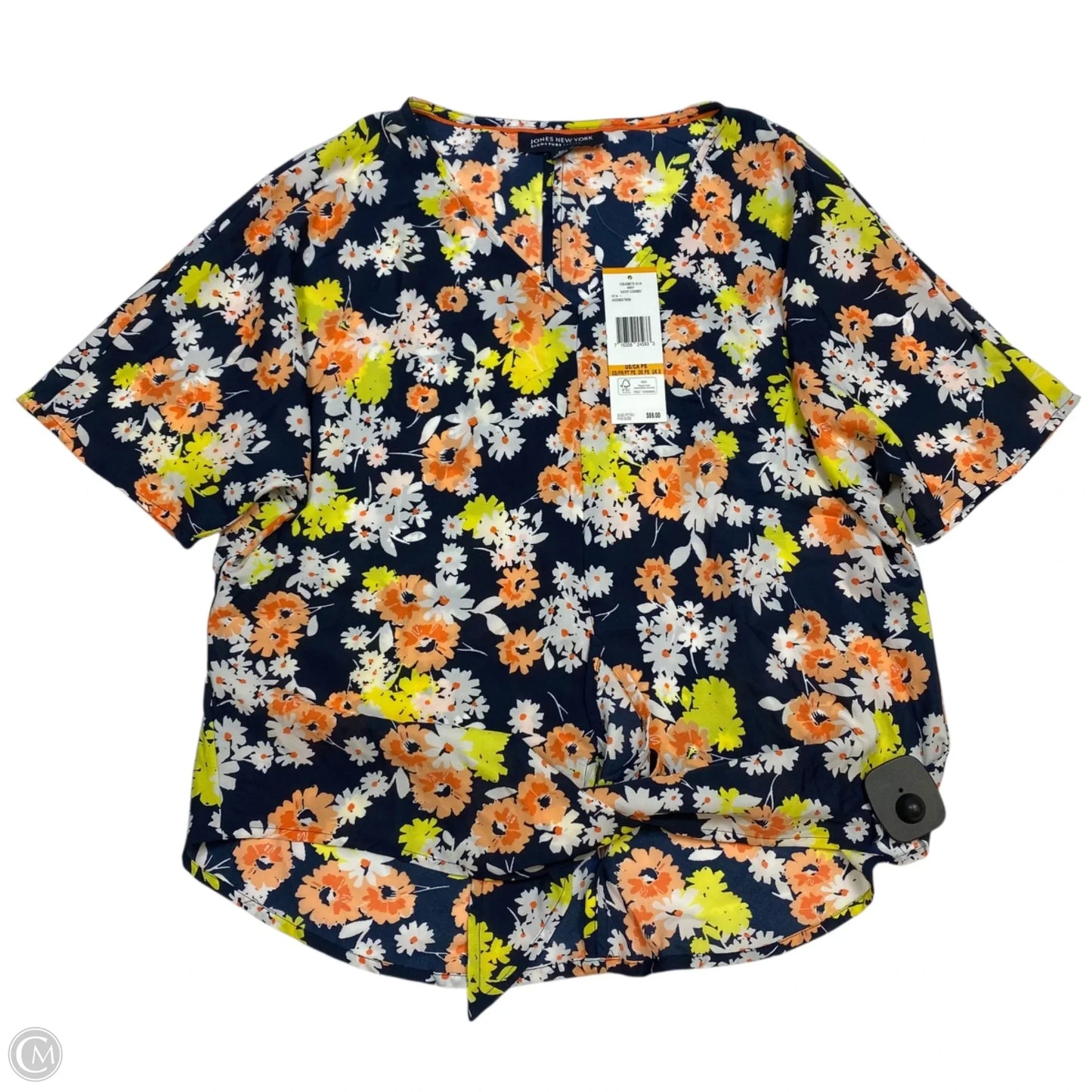 Top Short Sleeve By Jones New York In Blue & Yellow, Size: Sp