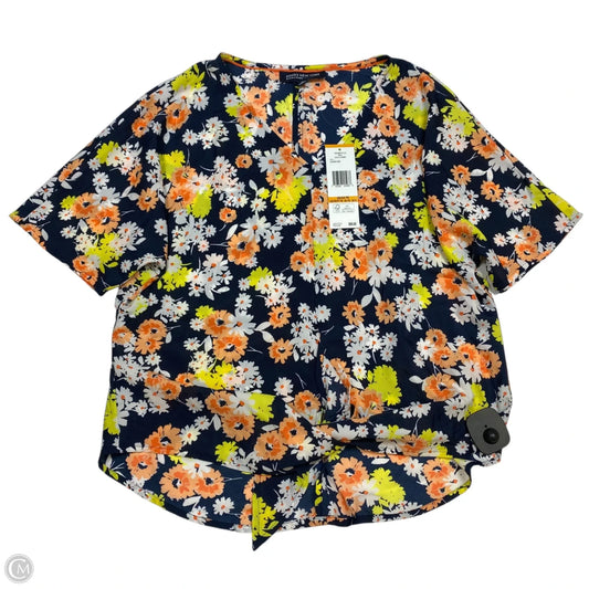 Top Short Sleeve By Jones New York In Blue & Yellow, Size: Sp