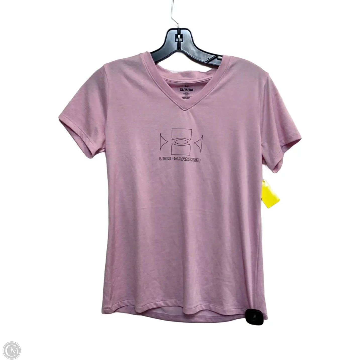 Athletic Top Short Sleeve By Under Armour In Pink, Size: Xs