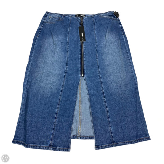 Skirt Midi By Fashion Nova In Blue Denim, Size: 1x