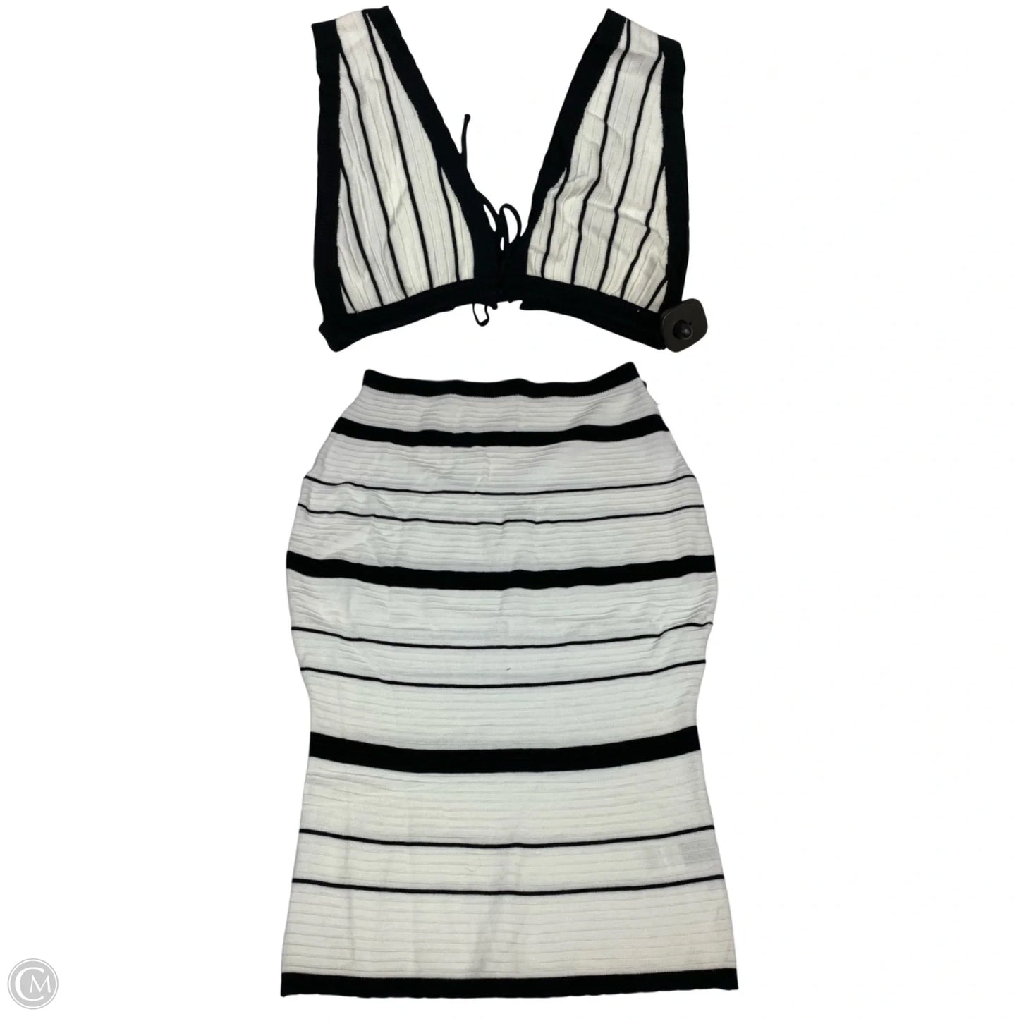 Skirt Set 2pc By Shein In Black & White, Size: 1x