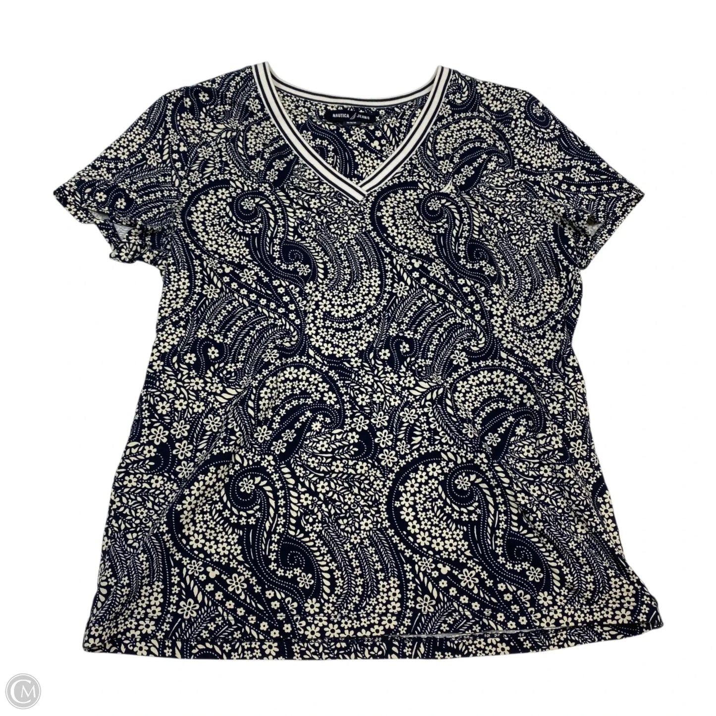 Top Short Sleeve By Nautica In Navy, Size: M
