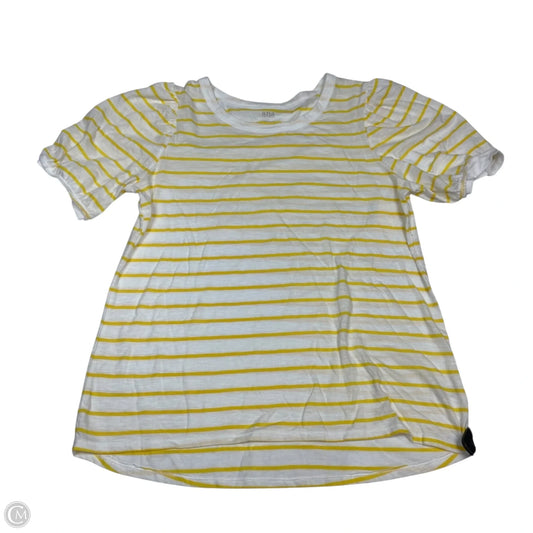 Top Short Sleeve By Ana In White & Yellow, Size: L