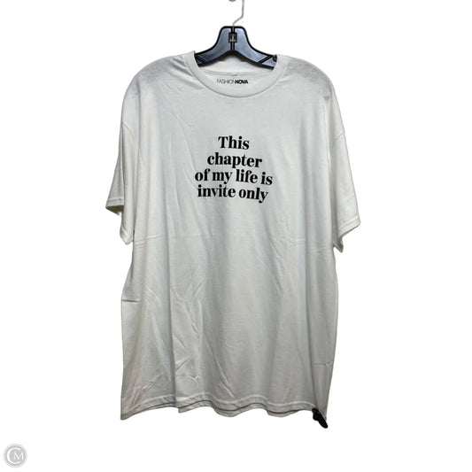 Top Short Sleeve Basic By Fashion Nova In White, Size: 1x