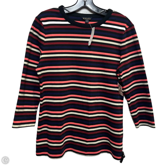 Top 3/4 Sleeve By Brooks Brothers In Striped Pattern, Size: M