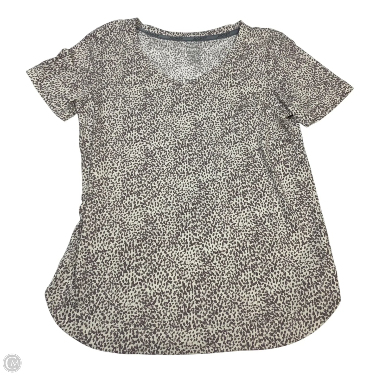 Athletic Top Short Sleeve By Jockey In Cream & Purple, Size: S