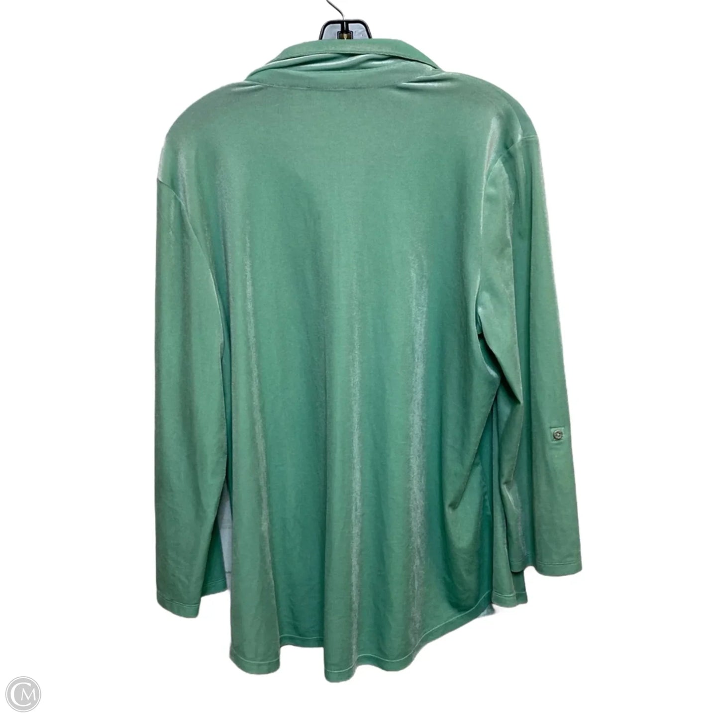 Top Long Sleeve By Kim Rogers In Green, Size: Xl