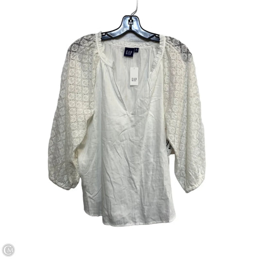 Top 3/4 Sleeve By Gap In Cream, Size: M