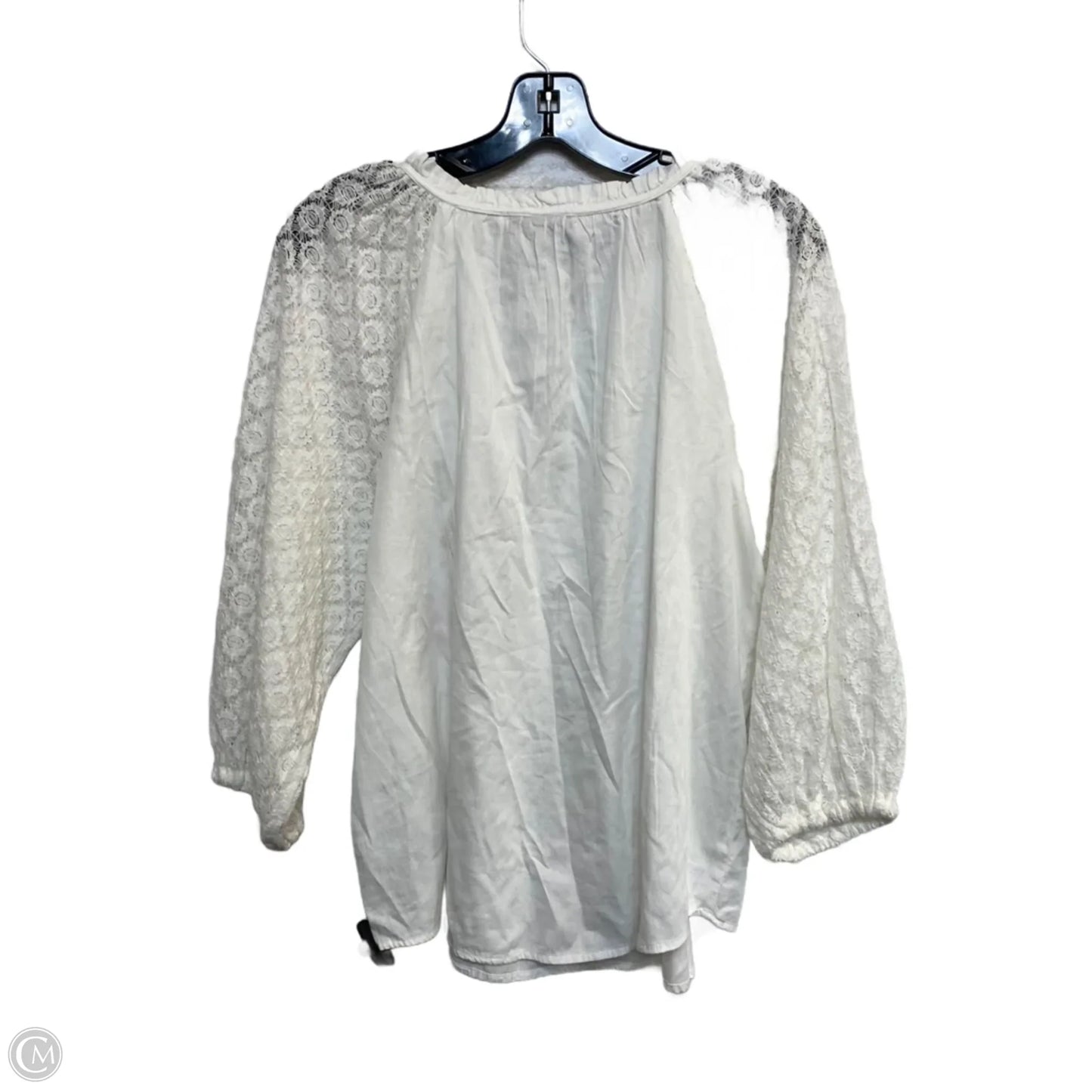 Top 3/4 Sleeve By Gap In Cream, Size: M