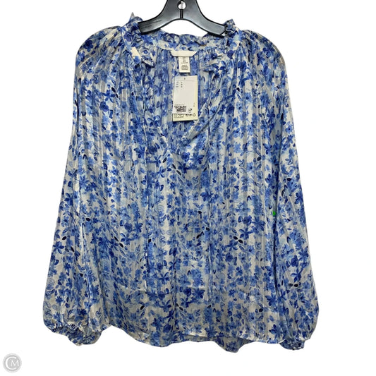 Top Long Sleeve By H&m In Blue, Size: L
