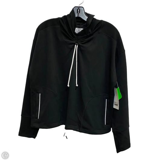 Athletic Top Long Sleeve Collar By Sage In Black, Size: S