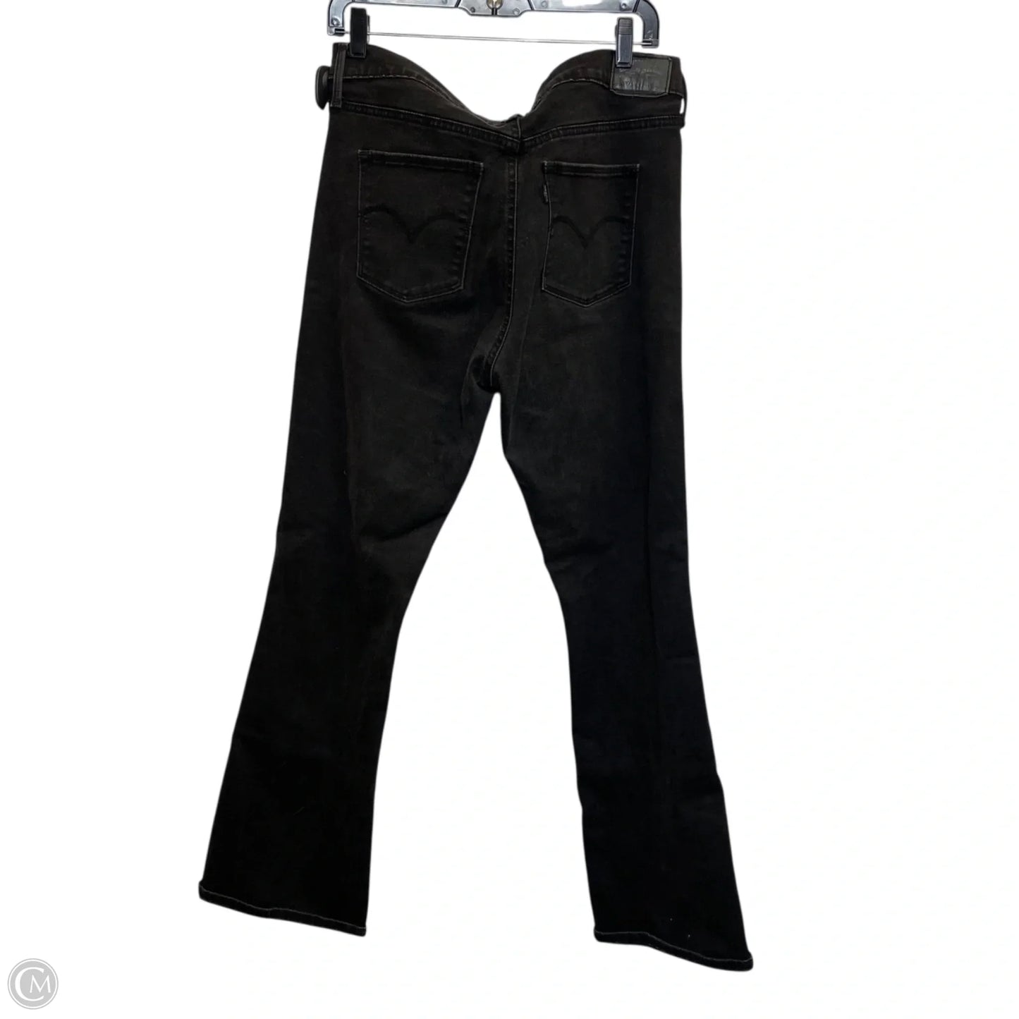 Jeans Boot Cut By Levis In Black Denim, Size: 16