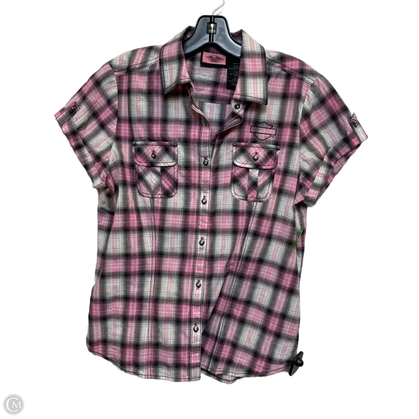 Top Short Sleeve By Harley Davidson In Pink, Size: M