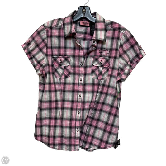 Top Short Sleeve By Harley Davidson In Pink, Size: M