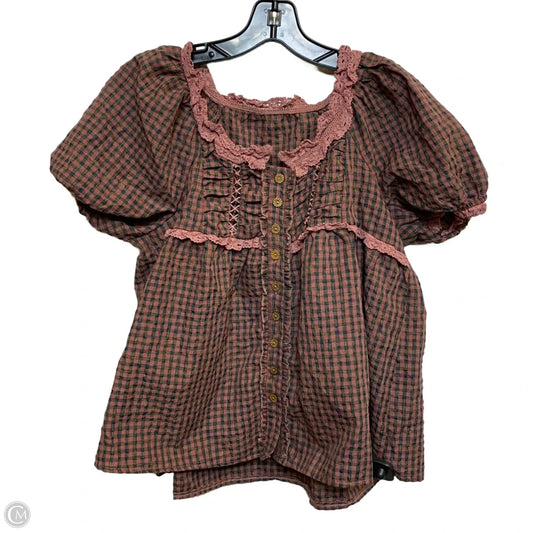 Top Short Sleeve By Shein In Pink, Size: S