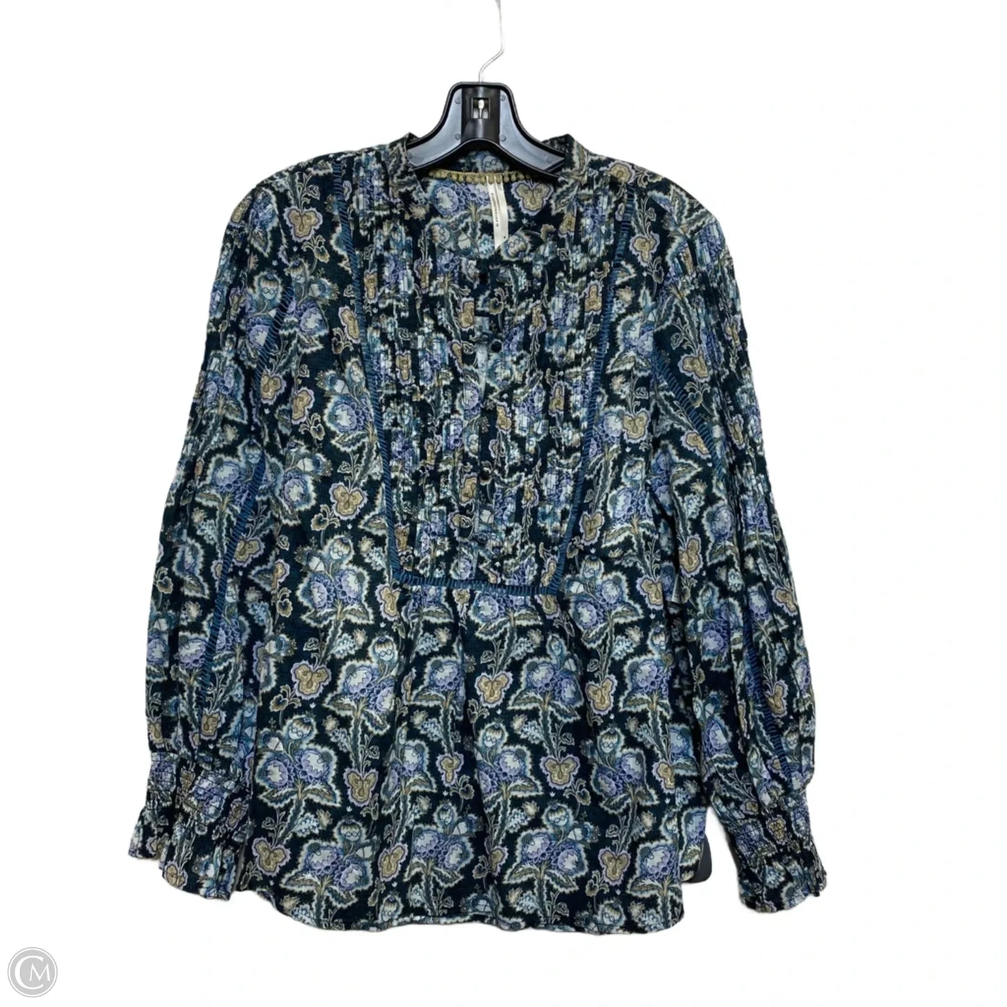 Top Long Sleeve By Anthropologie In Blue, Size: M