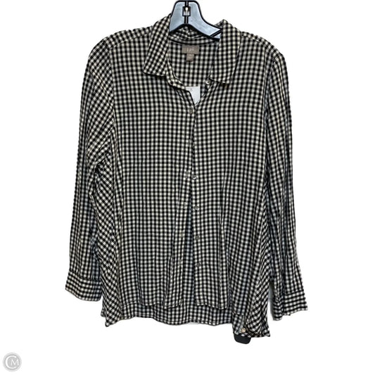 Top Long Sleeve By J. Jill In Black & White, Size: Mp